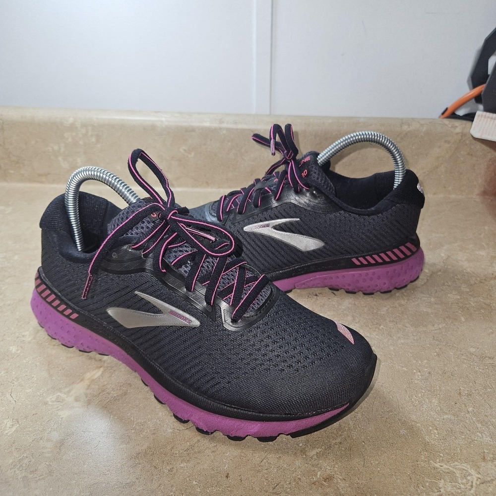 Brooks Adrenaline GTS 20 Shoes Women 8 Black Pink Running Sneakers Support - Picture 8 of 12